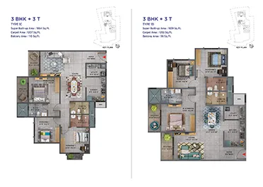 3 BHK Floor Plan